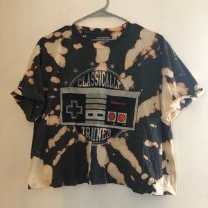 NINTENDO T SHIRT BLEACH DYED PLAY STATION GAMER